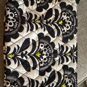 Vera Bradley Black and White Quilted Floral Pouch